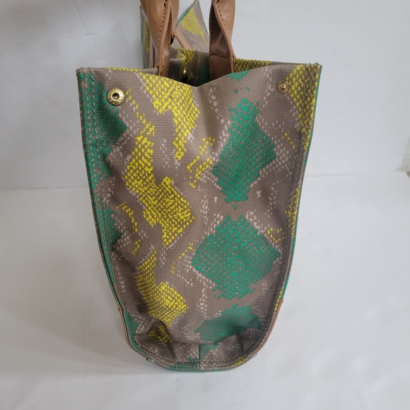Tory Burch Multicolor Snake Printed Coated Canvas and Leather Handles Ella Tote - Picture 3 of 13